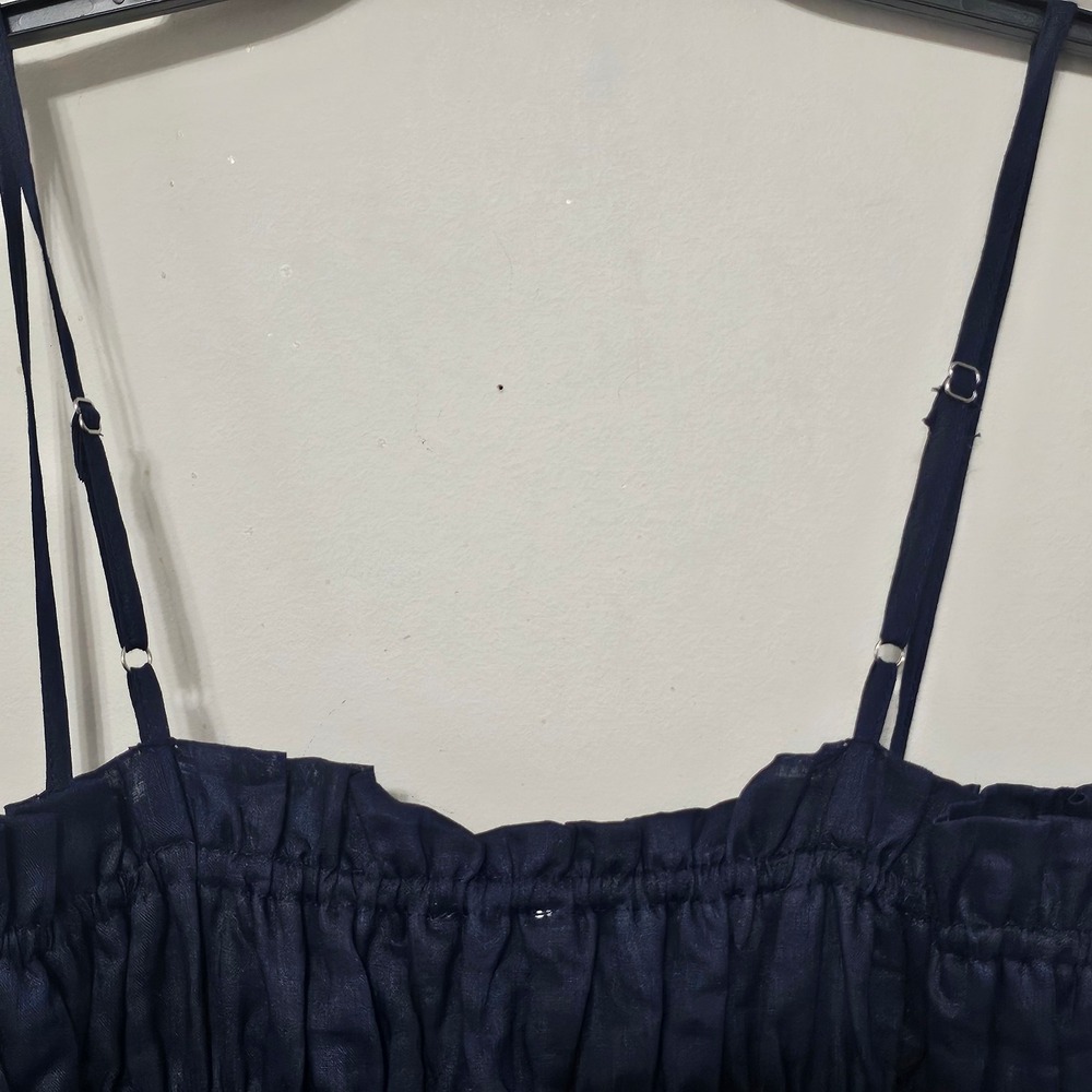 A Loves A Dress XL Fits 16 Blue Babydoll Smocked Sleeveless Adjust Strap 511326 - Picture 12 of 13